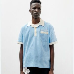 Light Blue and Cream Men's Shirt